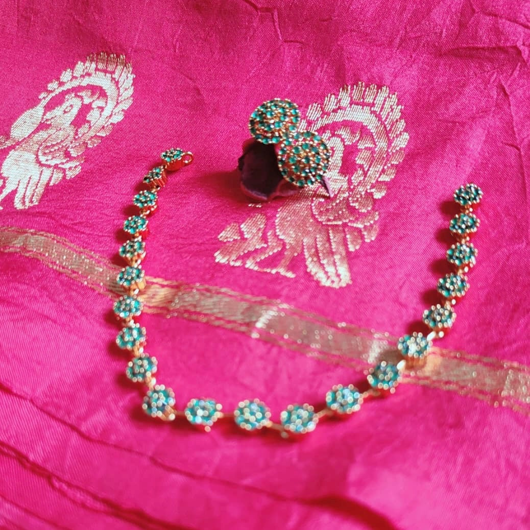 Royal Green Stone Necklace Set