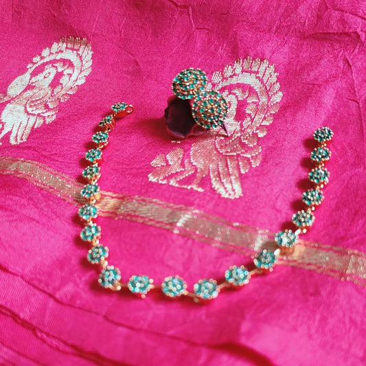 Royal Green Stone Necklace Set