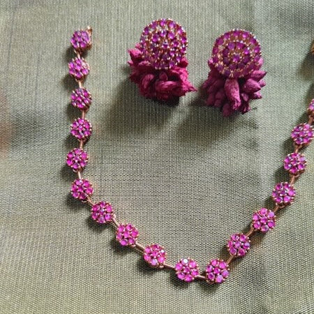 Pink Stone Necklaces ecklace Set