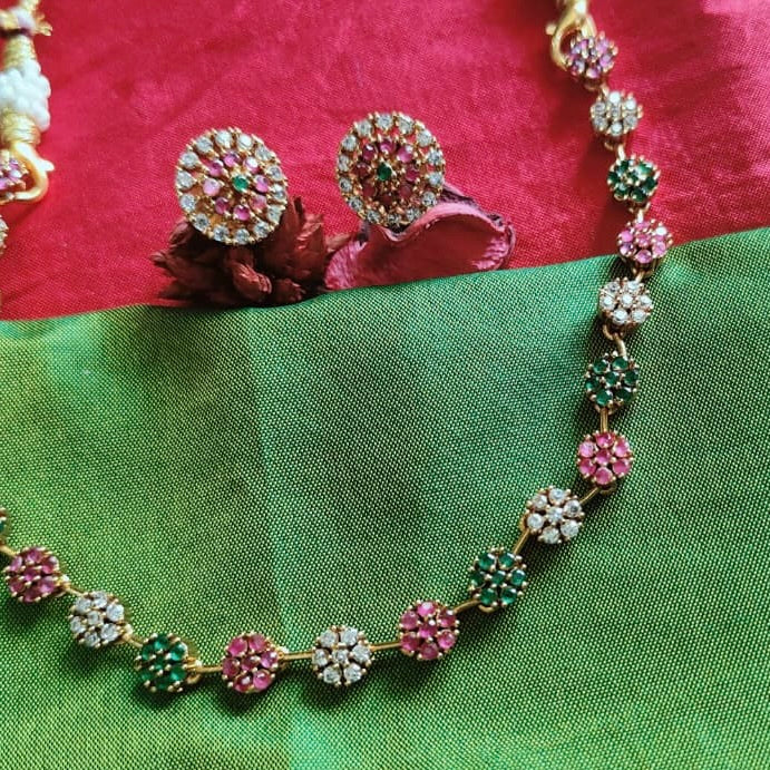 Multi colour stone necklace set