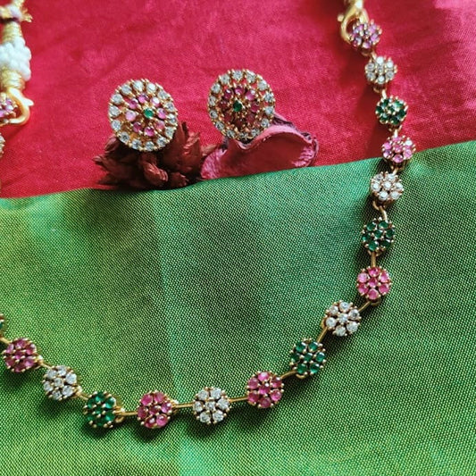 Multi colour stone necklace set