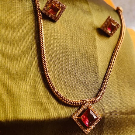 Red Stone Necklace set